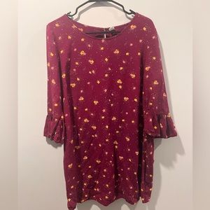 Large Old Navy midi dress. Purple with pink and yellow flowers